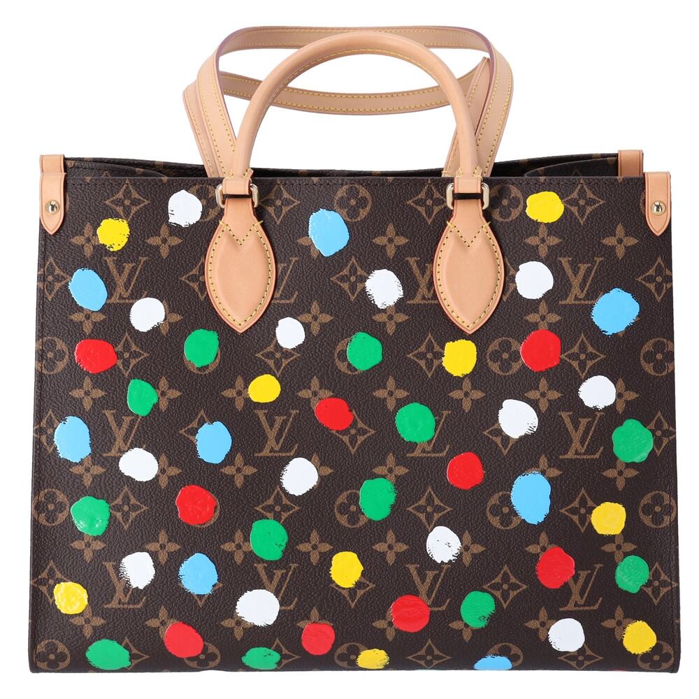 Louis Vuitton x Yayoi Kusama Onthego MM Tote Brown Monogram Polka Dots - Picture 3 of 8